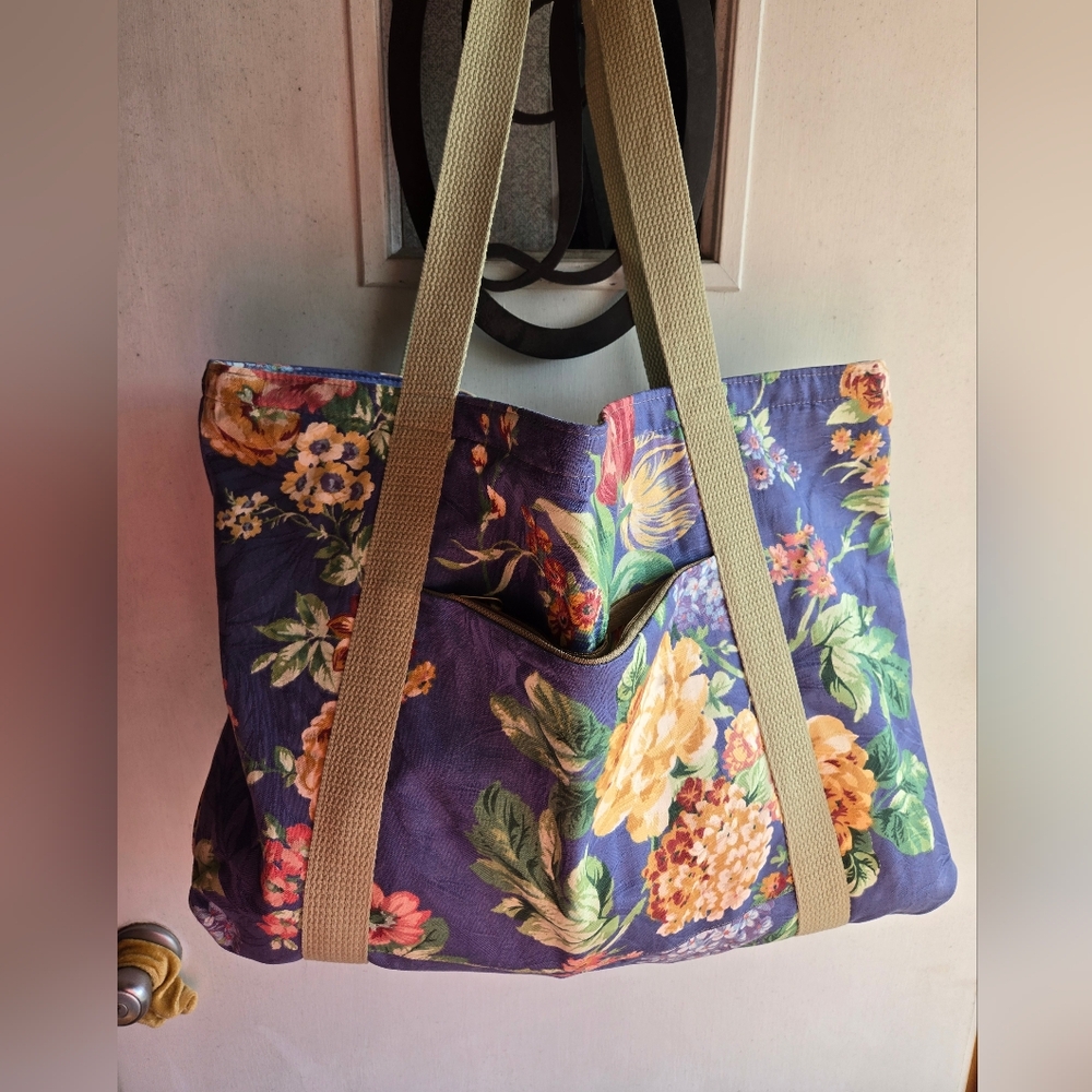 Gloria Rae Floral Canvas Tote 3pc Complete Set NWOT